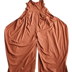 Halara Super Wide Leg Jumpsuit Women’s XS Brown Oversize Comfort Preppy Street